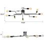NIUYAO Vintage Semi Flush Mount Ceiling Light Fixture Industrial Sputnik Chandelier Wrought Iron 8 Edison Lights Hanging Fixture Pendant Lighting for Dining Room Kitchen Living Room Lighting (Black)