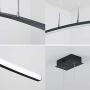 LAKIQ Modern Linear LED Hanging Chandelier Light Fixture Dining Room Ultra-Thin Acrylic LED Pendant Lighting for Kitchen Island Dining Table Living Room(Black,Warm Light)