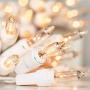 UL Certified 66 Feet 200 Count Clear Christmas String Lights, Pack of 2 Sets 33 Ft 100 Incandescent White Wire Light Set, Connectable Home Decor Lights for Bedroom Curtain Wedding Holiday (Clear)
