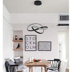 Jaycomey Modern LED Chandelier,46W LED Ring Black Pendant Lamp Haning Light,Acrylic Pendant Light Fixture for Living Room Bedroom,Cool White/6000K