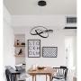 Jaycomey Modern LED Chandelier,46W LED Ring Black Pendant Lamp Haning Light,Acrylic Pendant Light Fixture for Living Room Bedroom,Cool White/6000K