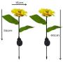 Solar LED Outdoor Lights | Sunflower Garden Lighting, Decorative Stake, Easy to Install, Large Realistic & Natural Looking Flowers for Courtyard, Front yard, Patio, Balcony, Entryway- 2Pc by 2BFFS.com