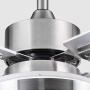 48 Inch Modern Ceiling Fan Stainless Steel 5 Blades Chandelier Remote Control LED Pendant Light for Bedroom Dining Room Indoor Mute Energy Saving Electric Fan 48 Inch Modern Ceiling Fan Stainless Steel 5 Blades Chandelier Remote Control LED Pendant Light for Bedroom Dining Room Indoor Mute Energy Saving Electric Fan