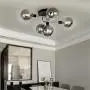 BOKT Sputnik Chandelier 5 Heads Semi Flush Mount Ceiling Light Glass Globe Ceiling Pendant Light Fixture for Kitchen Dining Room Living Room Bedroom Hallway, Bulbs Included (Smoke Gray Shade,Silver) BOKT Sputnik Chandelier 5 Heads Semi Flush Mount Ceiling Light Glass Globe Ceiling Pendant Light Fixture for Kitchen Dining Room Living Room Bedroom Hallway, Bulbs Included (Smoke Gray Shade,Silver)