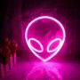 Wanxing Alien Neon Light Pink Led Signs Wall Decor, Battery or USB Operated Alien Lamp Warm Alien Neon Signs Light up for Home,Kids Room,Bar,Festive Party,Christmas,Wedding