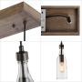 LNC A03491 Wooden Pendant Lights 3-Height Adjustable Farmhouse Chandelier for Kitchen Island and Dining Room, Square