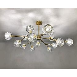 Modern Sputnik Chandeliers Crystal Pendant Light with 18 Lights Contemporary Branch Chandeliers Gold Ceiling Light Fixtures for Living Room Bar Shop