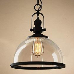 NIUYAO Industrial Nautical Transparent 12.2'' Wide Glass Pendant Lighting Vintage Chandelier Kitchen Dining Room Living Room Rustic Pendant Lamp Ceiling Hanging Lamp Fixture 454007