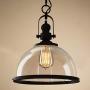 NIUYAO Industrial Nautical Transparent 12.2'' Wide Glass Pendant Lighting Vintage Chandelier Kitchen Dining Room Living Room Rustic Pendant Lamp Ceiling Hanging Lamp Fixture 454007