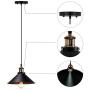 T&A Industrial Edison Kitchen Pendant Light 3-Pack Antique Brass Hanging Lighting Fixture for Dining Room Restaurant Bar(Black)