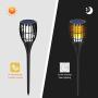 Fatpoom Solar Lights Upgraded, Flickering Flame Solar Torches Lights Waterproof Outdoor Lighting Solar Powered Pathway Lights Landscape Decoration Lighting Auto On/Off for Patio Driveway, 2Pack