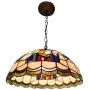 CraftThink Pendant Lighting LED Chandelier Light Antique Tiffany Art 16''W Dome Shade Stained Glass with Poker Portrait 2 Lights Hanging Light for Dining Living Cafe Room Restaurant - TYP C