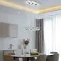 NOXARTE Modern K9 Crystal Chandelier Lighting Raindrop Flush Mount LED Ceiling Light Fixture for Dining Room Bedroom Kitchen Island