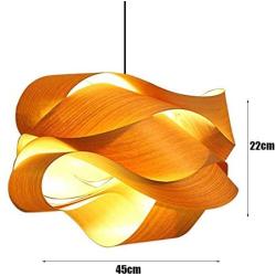 Mopoq Southeast Asia Veneer Lamp Nordic Minimalist Wooden Ceiling Pendant Lamp for Living Room Bedroom Study Restaurant Bar Creative Wood Chandelier