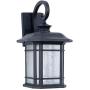 EERU Outdoor Wall Light Waterproof Aluminum Housing with Frost Flower Glass 17.13'' H Exterior Light Fixture Wall Mounted Porch Light Modern Outdoor Wall Sconce for House Garage Patio Drive Way, Black