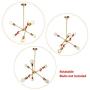 Sputnik Chandelier Modern Pendant Lighting 6 Lights Gold Chandeliers Hanging Dining Room Light for Kitchen Hallway Dining Room Living Room