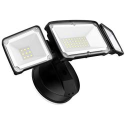 Amico 3500LM LED Security Lights Outdoor, 30W 5000K Super Bright Outdoor Flood Light, 3 Head Adjustable, IP65 Waterproof, ETL Certificated, Exterior Light for Garage, Patio, Garden, Porch&Stair