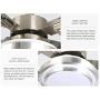 48 Inch Modern Ceiling Fan Stainless Steel 5 Blades Chandelier Remote Control LED Pendant Light for Bedroom Dining Room Indoor Mute Energy Saving Electric Fan 48 Inch Modern Ceiling Fan Stainless Steel 5 Blades Chandelier Remote Control LED Pendant Light for Bedroom Dining Room Indoor Mute Energy Saving Electric Fan