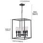 Black Classic Foyer Chandelier 6 Light Farmhouse Pendant Lighting Chandelier Light Fixtures Ceiling Hanging with Square Cage Shades Fixtures for Kitchen Dining Room Entryway by Xilicon