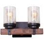 Anmytek Wall Lamp Wooden Wall Light Wall Sconce Fixture with Bubble Glass Shade (Two Lights) Anmytek Wall Lamp Wooden Wall Light Wall Sconce Fixture with Bubble Glass Shade (Two Lights)
