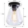 VILUXY Semi Flush Mount Ceiling Light, Industrial Clear Glass Shade Light Fixtures Ceiling for Hallway, Schoolhouse, Entryway, Kitchen, Dining Room, Laundry Room