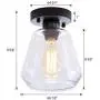 VILUXY Semi Flush Mount Ceiling Light, Industrial Clear Glass Shade Light Fixtures Ceiling for Hallway, Schoolhouse, Entryway, Kitchen, Dining Room, Laundry Room