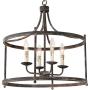 20 Inch Wide Savannah Estate Iron Pendant Light Round Metal Rustic Chandelier Lighting Light Farmhouse Foyer Dining Room or Kitchen