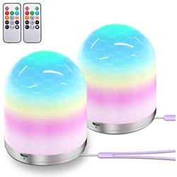 2PCS Night Light for Kids, Aircover Baby Night Lights with Remote for Girls Bedroom, LED Atmosphere Night Light with RGB Color, Decor for Christmas, Birthday, Camping, Parties, Best Gift for Baby