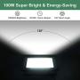 GLORIOUS-LITE 2 Pack 100W LED Flood Light Outdoor, 10000LM Super Bright Work Light with Plug, 5000K Daylight White, IP66 Waterproof Outdoor Floodlights for Yard, Garden, Playground
