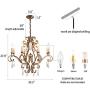 8-Light Rustic Crystal Raindrop Chandelier,Vintage Candle Style with Antique Brushed Gold Finish, Farmhouse Lighting Fixture Hanging for Living Room, Dining Room and Kitchen