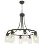 MELUCEE 8 Lights Large Farmhouse Chandelier Wagon Wheel, Industrial Island Lights for Kitchen Oil Rubbed Bronze Finish, Dining Room Lighting Fixtures Hanging