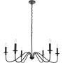 Elegant Lighting Rohan Collection 6 Light Chandelier in Matte Black Finish - 36''D x 19''H