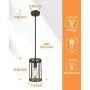 Eapudun Farmhouse Pendant Light, 1-Light Metal Wire Cage Hanging Lantern, Matte Black and Wood Finish, PDA1141-FBDT Eapudun Farmhouse Pendant Light, 1-Light Metal Wire Cage Hanging Lantern, Matte Black and Wood Finish, PDA1141-FBDT