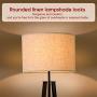 Floor Lamp Standing Lamp,Black Tripod Floor Light, Modern Design Studying Light for Living Room, Bedroom, Study Room and Office, Flaxen Lamp Shade with E26 Lamp Base