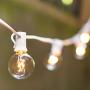Afirst Outdoor String Lights 50 Ft with 52 Globe Bulbs Patio String Lights UL Certification Weatherproof Outdoor Hanging Lights for Garden/Backyard Party/Wedding-White Cord