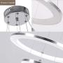 CHYING Modern LED Pendant Light with Acrylic Shade 2-Ring 30W Cool White 6500K Ceiling Light 2400LM Chandelier Adjustable Pendant Hanging Light Fixture for Kitchen Island Living Dining Room Restaurant