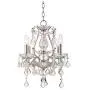 Grace Chrome Chandelier 17'' Wide Clear Crystal 4-Light Fixture for Dining Room House Foyer Kitchen Island Entryway Bedroom Living Room - Vienna Full Spectrum