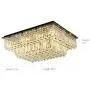 Moooni Modern Luxury Rectangular Crystal Chandelier Flush Mount Raindrop Ceiling Light Fixture for Dining Rooms Living Rooms Hotel Rectangle Chandeliers L35.4''x W 27.6''x H 14''