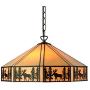 LITFAD Rustic Style Hanging Pendant Lighting in Tiffany Stained Glass LED Ceiling Hanging Light Chandelier for Kitchen Island Dining Room Restaurant Bar - 18'' (45 cm)