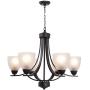 VINLUZ Contemporary Chandeliers 6 Light Black Modern Pendant Light Rustic Vintage Dining Room Lighting Fixtures Hanging, Flush Mount Ceiling Light for Bedroom Living Room Foyer VINLUZ Contemporary Chandeliers 6 Light Black Modern Pendant Light Rustic Vintage Dining Room Lighting Fixtures Hanging, Flush Mount Ceiling Light for Bedroom Living Room Foyer
