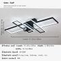 Modern LED Rectangular Ceiling Lights 3000-6000K with Remote Control Acrylic Flush Mount Lighting Fixture for Living Room Dimmable Light Color Changeable