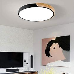 LITFAD Ceiling Light 12'' Macaron Modern Acrylic Round Flush Mount LED Ceiling Lamp in White Light for Kids Bedroom Living Room Restaurant Black