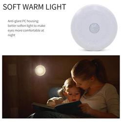 Motion Sensor Light 5v Usb Powered Led Puck Lights Rechargeable Motion Activated Closet Light Wireless Smart Under Cabinet Lighting Warm White Led Night Light for Bedroom Stair Hallway Decor (2 Packs)