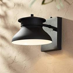 Danbury Modern Outdoor Wall Light Fixture LED Black 6'' Security Dusk to Dawn for Exterior House Porch Patio - John Timberland