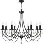 Lucidce Black Chandelier with Crystal Mid Century Ceiling Chandelier Modern Pendant Lighting 8 Lights for Dining Room Hanging
