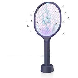 VANELC Bug Zapper, Mosquito Killer, USB Rechargeable Electric Fly Swatter Racket Zap for Home, Outdoor, Pest Insects Control, Safe to Touch with 3-Layer Safety Mesh(1 Pack)