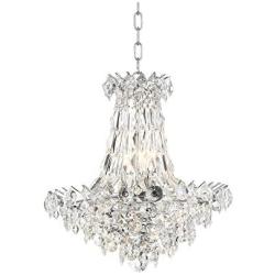 Cascade Chrome Pendant Chandelier 19'' Wide Crystal Waterfall 7-Light Fixture for Dining Room House Foyer Kitchen Island Entryway Bedroom Living Room - Vienna Full Spectrum