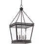 James Bronze Foyer Pendant Chandelier 15 3/4'' Wide Farmhouse Rustic Lantern Clear Glass 4-Light Fixture for Dining Room House Kitchen Island Entryway Bedroom - Franklin Iron Works