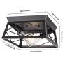 HMVPL Industrial Ceiling Lighting Fixtures, Farmhouse Flush Mount Close to Ceiling Lamp 2-Light for Kitchen Island Dining Room Bedroom Foyer Hallway