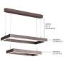 CCSUN Contemporary LED Dimmable Chandelier with Remote Control,280w Rectangular Dining Room Pendant Light Acrylic Modern Creative Ceiling Light Adjustable Height Island Lights for Living Room Kitchen